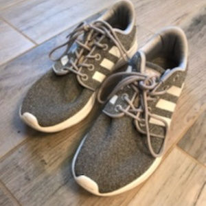 Grey Addias Cloudfoam QT Racer Shoes